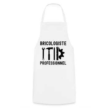 bricoleur bricolage humour cadeau - Tablier de cuisine - blanc - Devant - AI Model Male 185 dark (185cm)