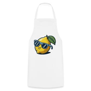 Lemon Sunglasses Summer - Cooking Apron - white - Front - AI Model Male 185 dark (185cm)