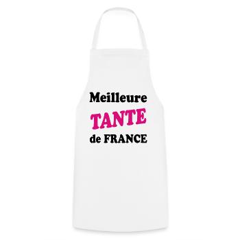 Best AUNT in France - Cooking Apron - white - Front - AI Model Male 185 dark (185cm)