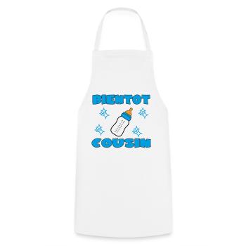 BIENTOT COUSIN - Tablier de cuisine - blanc - Devant - AI Model Male 185 dark (185cm)