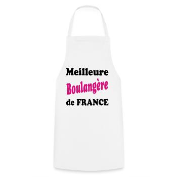 Meilleure boulangère de france - Tablier de cuisine - blanc - Devant - AI Model Male 185 dark (185cm)