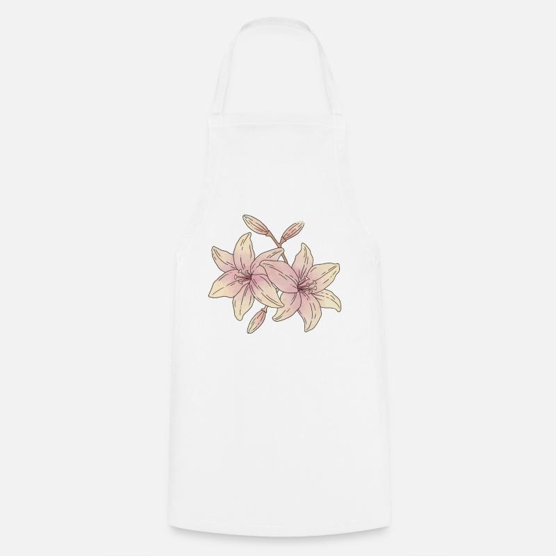 Lily Flowers - Cooking Apron - white