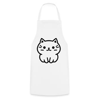 Kitten - Cooking Apron - white - Front - AI Model Male 185 dark (185cm)