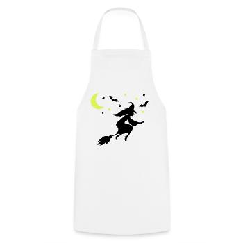 Witch - Cooking Apron - white - Front - AI Model Male 185 dark (185cm)