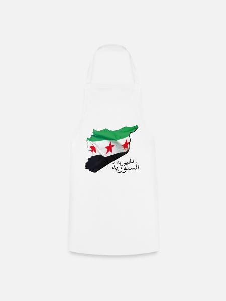 Syrien Flagge in der Syrien Landkarte SY - Kochschürze - Weiß
