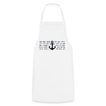 NATO Alphabet Maritime Radio with Anchor Black - Cooking Apron - white - Front - AI Model Male 185 dark (185cm)