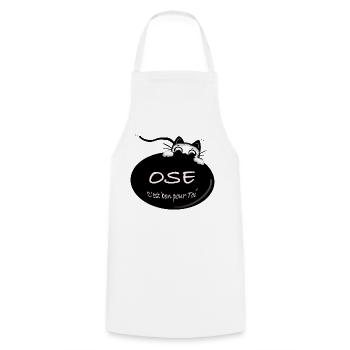 Bulle Happy Le Chat OSE - Cooking Apron - white - Front - AI Model Male 185 dark (185cm)