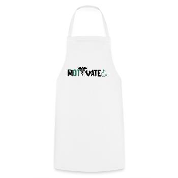 Ergotherapeut Motivate - Kochschürze - Weiß - Vorne - AI Model Male 185 dark (185cm)