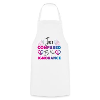 Bisexual Bi Pride Flag Just - Kochschürze - Weiß - Vorne - AI Model Male 185 dark (185cm)