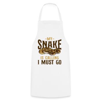 Serpent serpent que mon serpent appelle - Tablier de cuisine - blanc - Devant - AI Model Male 185 dark (185cm)