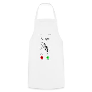 Parkour Free Running Traceur Téléphone - Tablier de cuisine - blanc - Devant - AI Model Male 185 dark (185cm)