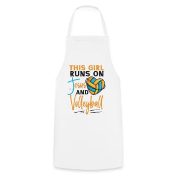 Joueur de volleyball Équipe Cette fille - Tablier de cuisine - blanc - Devant - AI Model Male 185 dark (185cm)