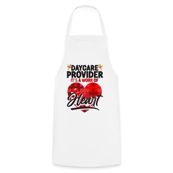 Childcare Daycare Provider Teacher - Cooking Apron - white - Front - AI Model Male 185 dark (185cm)