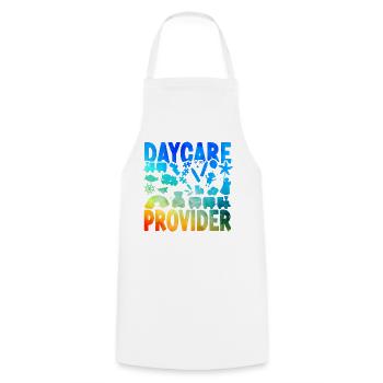 Childcare Daycare Provider Teacher - Cooking Apron - white - Front - AI Model Male 185 dark (185cm)