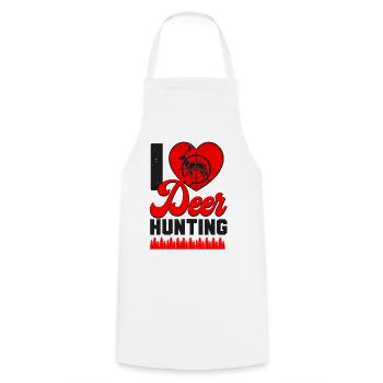 Cœur de chasseur de chasse au cerf buck - Tablier de cuisine - blanc - Devant - AI Model Male 185 dark (185cm)