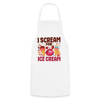 Ice Cream Pun Cone Popsicle Mouth - Kochschürze - Weiß - Vorne - AI Model Male 185 dark (185cm)