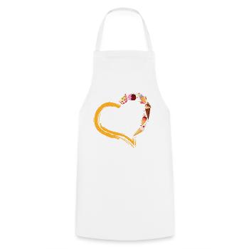 Ice Cream Heart Cone Popsicle - Cooking Apron - white - Front - AI Model Male 185 dark (185cm)