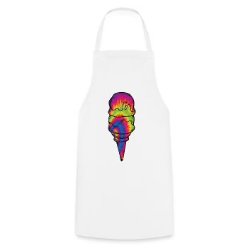 Cône de teinture de cravate à la crème glacée - Tablier de cuisine - blanc - Devant - AI Model Male 185 dark (185cm)