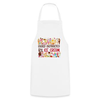 Ice Cream Cone Popsicle Easily - Cooking Apron - white - Front - AI Model Male 185 dark (185cm)