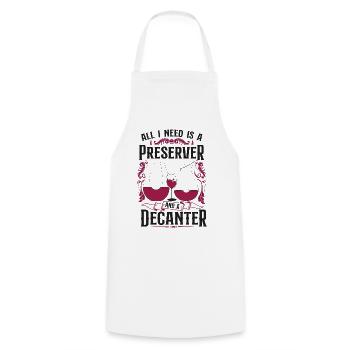 Dégustation de vin de sommelier - Tablier de cuisine - blanc - Devant - AI Model Male 185 dark (185cm)
