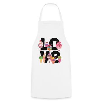 Ice Cream Cone Popsicle Love - Cooking Apron - white - Front - AI Model Male 185 dark (185cm)