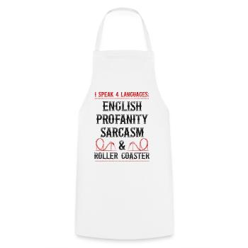 Roller Coaster Vintage I Speak 4 - Cooking Apron - white - Front - AI Model Male 185 dark (185cm)