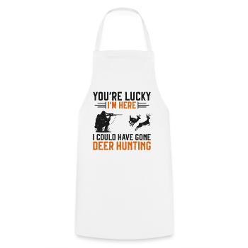 Chasseur de cerfs Buck Vous êtes - Tablier de cuisine - blanc - Devant - AI Model Male 185 dark (185cm)
