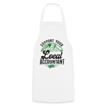 Accountant Bookkeeper Accounting - Cooking Apron - white - Front - AI Model Male 185 dark (185cm)