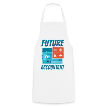 Accountant Bookkeeper Accounting - Cooking Apron - white - Front - AI Model Male 185 dark (185cm)