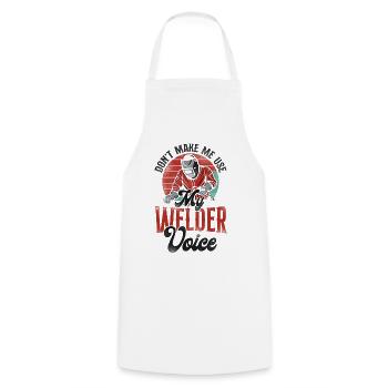 Welder Welding Vintage Retro Don't - Cooking Apron - white - Front - AI Model Male 185 dark (185cm)
