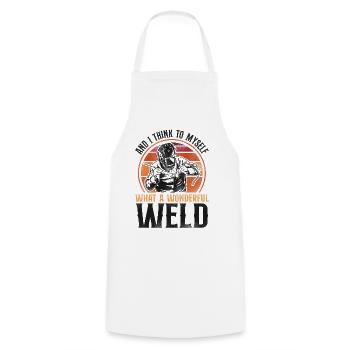 Welder Welding Pun Vintage Retro - Cooking Apron - white - Front - AI Model Male 185 dark (185cm)
