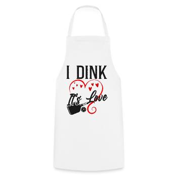Pickleball Pun Heart Valentines - Cooking Apron - white - Front - AI Model Male 185 dark (185cm)