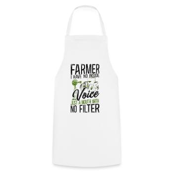 Farming Farmer Tracteur Vintage - Tablier de cuisine - blanc - Devant - AI Model Male 185 dark (185cm)