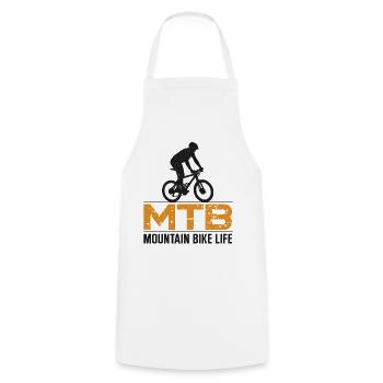 Enduro MTB Mountain Bike Riding - Cooking Apron - white - Front - AI Model Male 185 dark (185cm)