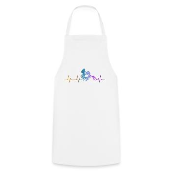 Enduro MTB Mountain Bike Riding - Cooking Apron - white - Front - AI Model Male 185 dark (185cm)