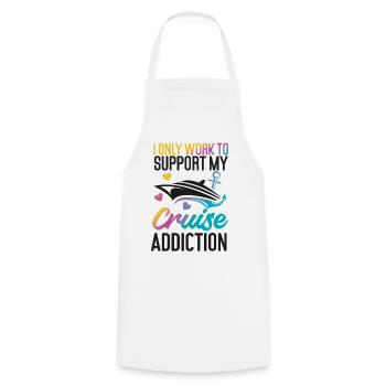 Cruise Ship Vacation I Only Work - Cooking Apron - white - Front - AI Model Male 185 dark (185cm)