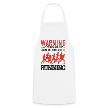 Running Runner Half Marathon - Cooking Apron - white - Front - AI Model Male 185 dark (185cm)