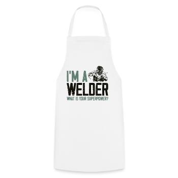 Soudeur Soudeur Vintage Je suis A - Tablier de cuisine - blanc - Devant - AI Model Male 185 dark (185cm)