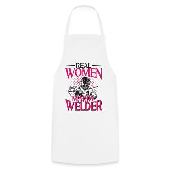 Soudeur Soudeur Femme Mariage - Tablier de cuisine - blanc - Devant - AI Model Male 185 dark (185cm)