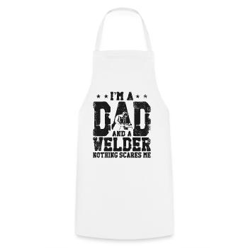 Welder Welding Dad Father Vintage - Cooking Apron - white - Front - AI Model Male 185 dark (185cm)