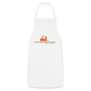 Certified Forklift Truck Operator - Cooking Apron - white - Front - AI Model Male 185 dark (185cm)