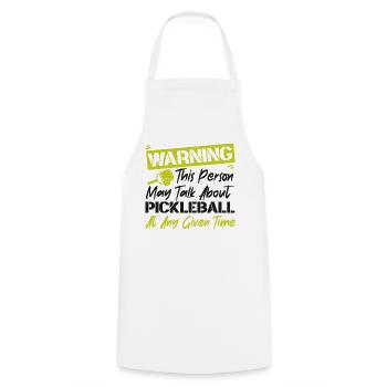 Pickleball Warning This Person May - Cooking Apron - white - Front - AI Model Male 185 dark (185cm)
