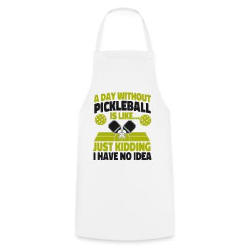 Pickleball Un jour sans - Tablier de cuisine - blanc - Devant - AI Model Male 185 dark (185cm)