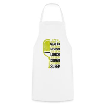 Pickleball Vintage Ma journée parfaite - Tablier de cuisine - blanc - Devant - AI Model Male 185 dark (185cm)