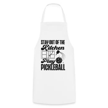 Pickleball Restez en dehors de la cuisine - Tablier de cuisine - blanc - Devant - AI Model Male 185 dark (185cm)
