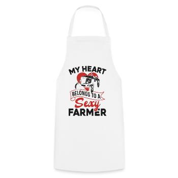 Farming Farmer Girl Wife - Kochschürze - Weiß - Vorne - AI Model Male 185 dark (185cm)