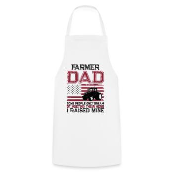 Farming Farmer Dad Father Tractor - Cooking Apron - white - Front - AI Model Male 185 dark (185cm)