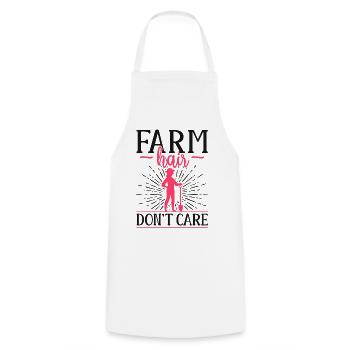 Farming Farmer Girl Female Farm - Cooking Apron - white - Front - AI Model Male 185 dark (185cm)