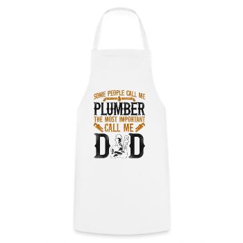 Plumbing Plumber Dad Vintage Some - Cooking Apron - white - Front - AI Model Male 185 dark (185cm)