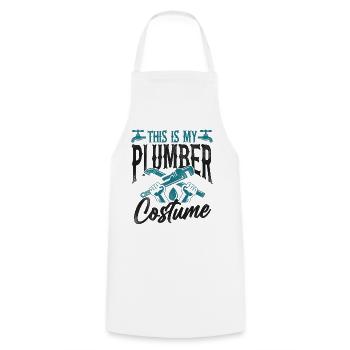 Plumbing Plumber Halloween Vintage - Cooking Apron - white - Front - AI Model Male 185 dark (185cm)